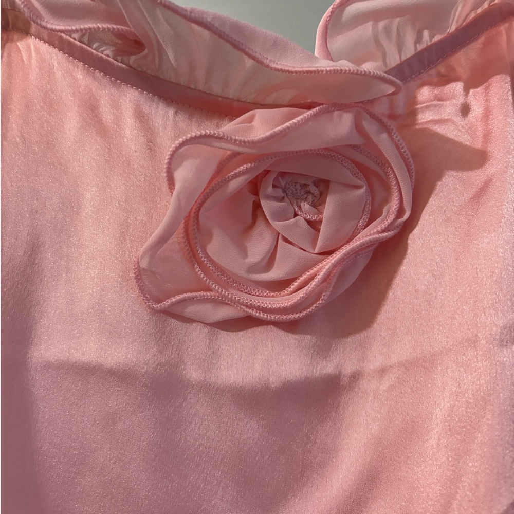 Pink Ruffled Off-Shoulder Dress - Picture 2 of 4